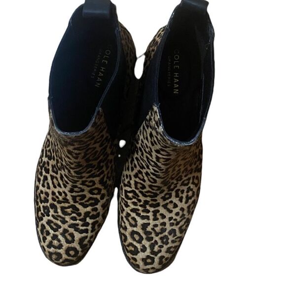 NWT Cole Haan Newburg Calf Hair Leopard Print Bootie - Picture 4 of 7